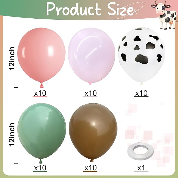 Cowgirl Balloon Dusty Blush Pink Sage Green Brown Tan Coffee Beige Sand White - Image 3