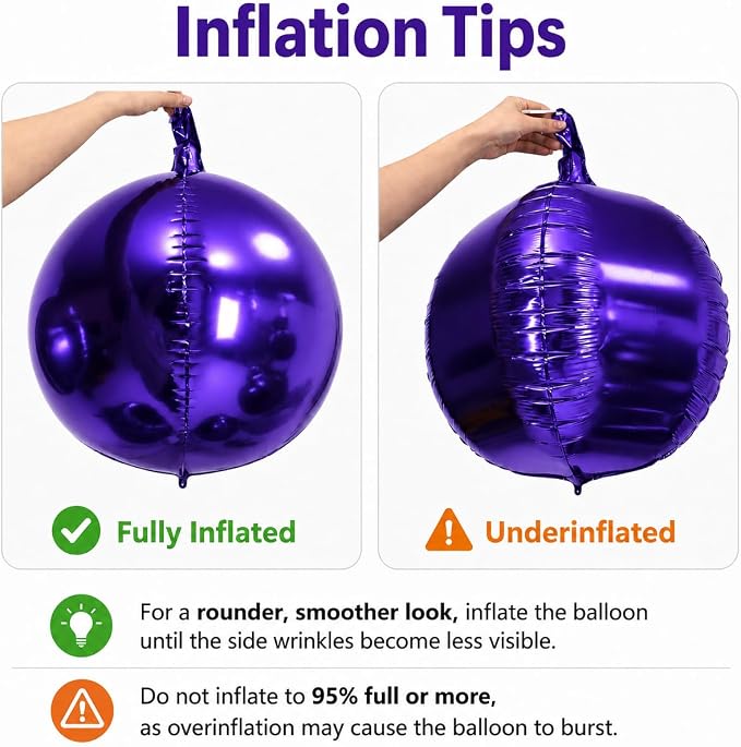 Purple Silver Round Foil Balloons - Image 4