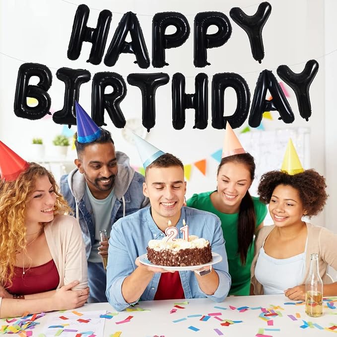 TONIFUL Black Letter Balloons 2 Set 16 Inch A-Z Custom Alphabet Banner | 52 Pcs - Image 4