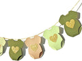Letjolt Green Baby Shower Garland Gender Reveal Banner 9 Flags | Pre-strung 9 by Letjolt