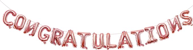 16 Inches CONGRATULATIONS Balloons Hanging Banner Decorations, Mylar Letter by Tedercle