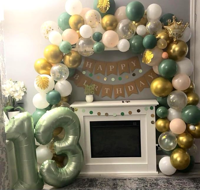 Sage Green Number 1 Balloon 40 inch, 1st Birthday Party Balloons Decorations | - Image 8