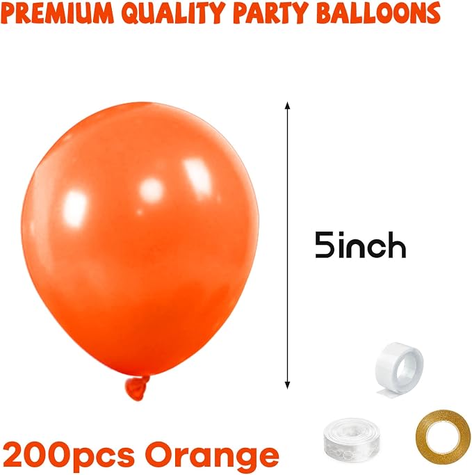 Orange Balloons 110Pcs, 5 Inch Small Latex Party Balloons, Mini Thick Orange - Image 2