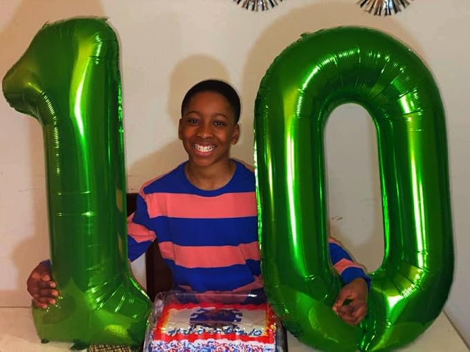 Green Number 10 Balloon 40 Inch - Image 4
