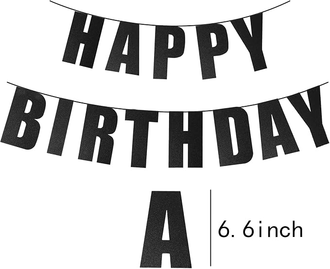 Black Birthday Banner Party Decorations - Image 2