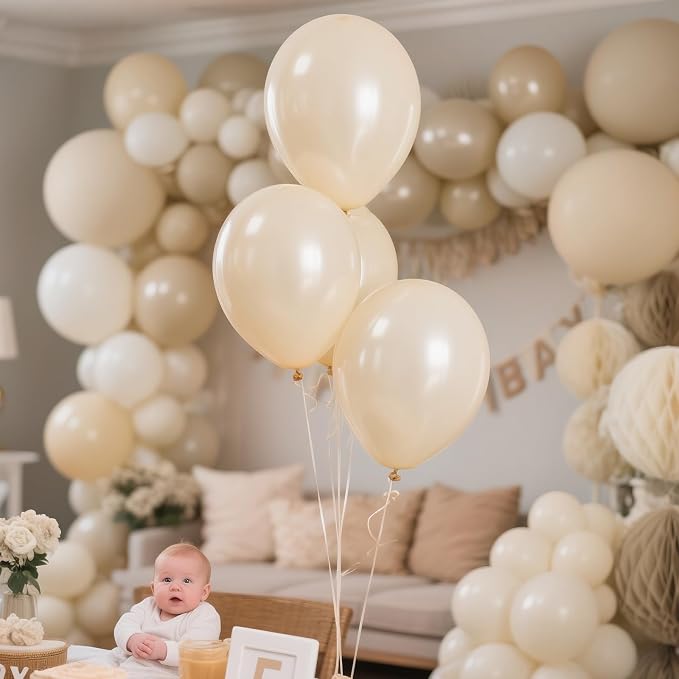 200pcs Sand White Balloons 5 Inch, Small Mini Latex Balloons - Image 7