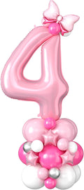 40 Inch Pink Number 4 Balloon for 4th Birthday Decoration Pastel Baby Pink by Domgoge