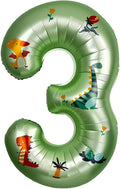 40 Inch Dinosaur Number 3 Balloon | Olive Green Number by Unknown