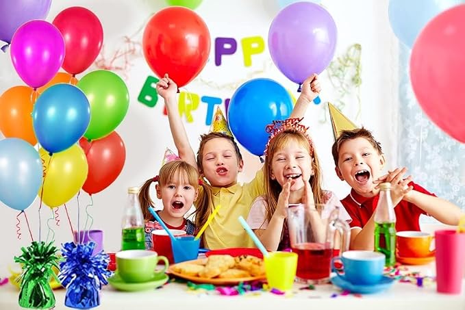 Chochkees 6-Count Silver Metallic Balloon Weights, Birthday Party Favors - Image 3