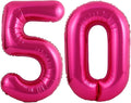 40 Inch Hot Pink 50 Number Balloons Giant Jumbo Huge 50 Foil Mylar Helium by LHOAVWE