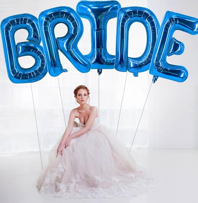 Blue Bride Balloons 40 Inch Wedding Letter Balloon Bride To Be Balloons - Image 2