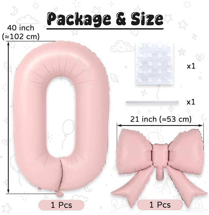 40 Inch Dusty Pink Number Balloons 0-9 - Image 2