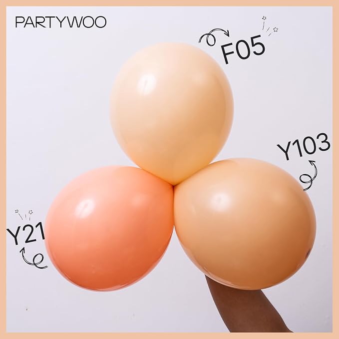 PartyWoo Peach Balloons 50pcs Pastel Light Orange Color 5 Inch | Balloons - Image 5