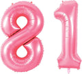 Number 81 Balloons for 81st Birthday Party Decorations, 0-100 Large No.81 by Joycard