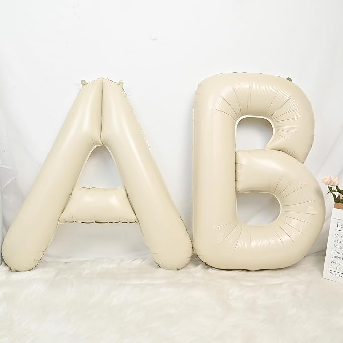 Cream A Letter Balloons, 40 Inch Letter A Balloon Beige, Helium Custom Letter - Image 6