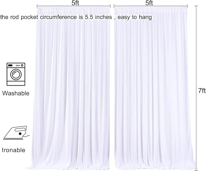 Wrinkle Free White Backdrop Curtains - Image 6