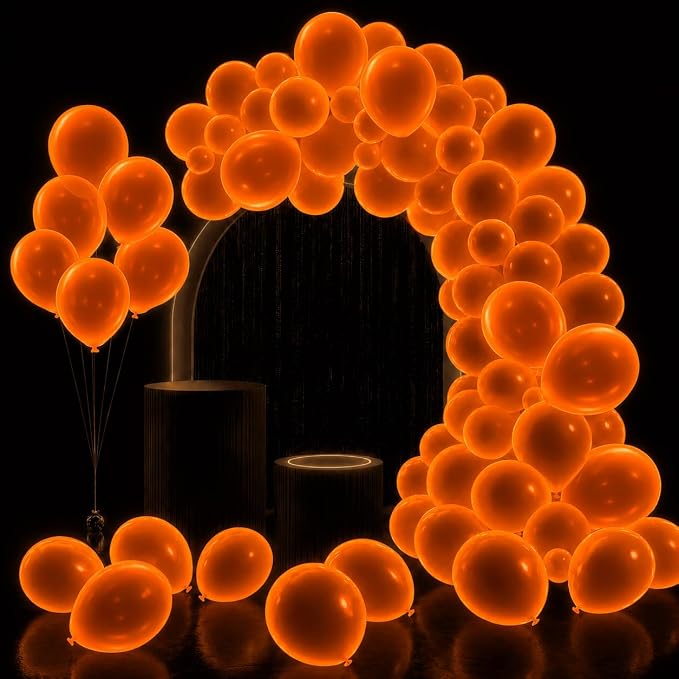 100 Pcs UV Neon Orange Balloons 12 inch Neon Party Supplies, Glow in the Dark by GYIPFIPA