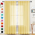 SpaceDresser Basic Rod Pocket Sheer Voile Window Curtain Panels Yellow 1 Pair 2 by SpaceDresser