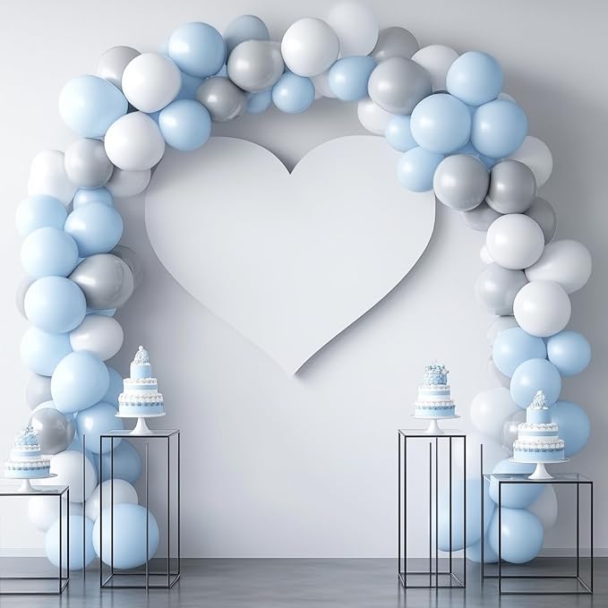 RUBFAC Gray Balloons Matte Gray Balloon Different Sizes 129pcs | Latex Balloon - Image 6