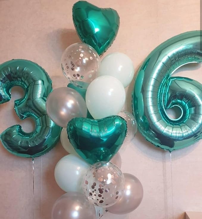 Teal Blue Number 3 Balloon 40 inch, Balloon numbers party supplies, deco photo - Image 5