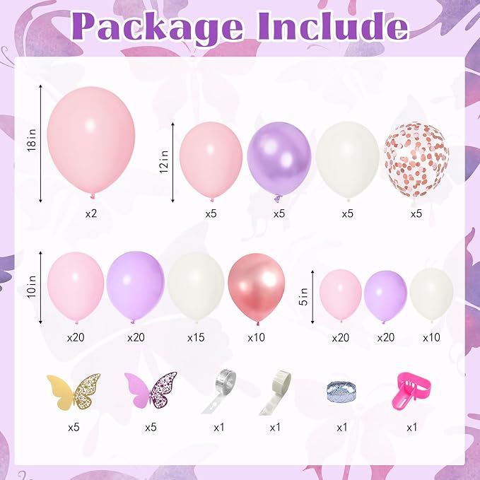 Ouddy Party Pink Balloon Garland Arch Kit - Image 2