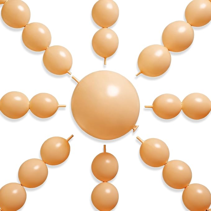 PartyWoo Nude Linking Balloons 100pcs 12 Inch Beige Tan Link Balloons | by PartyWoo