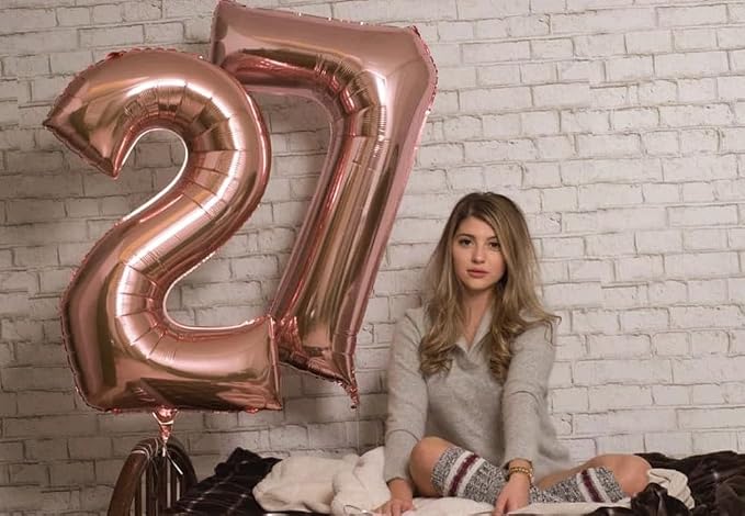 7 Balloon Numbers Party Decorations, 40In Rose Gold Balloons - Image 4