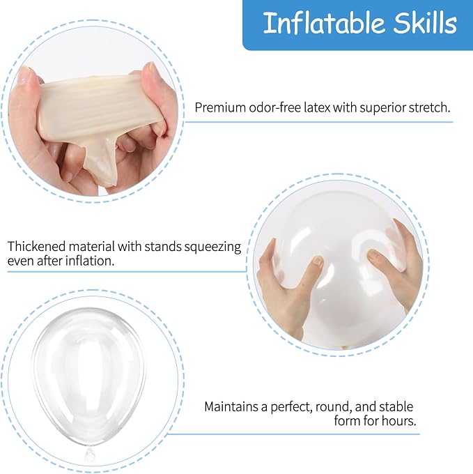 50pcs Clear Balloons, 12 Inch Transparent Latex Balloons | Helium Quality - Image 2