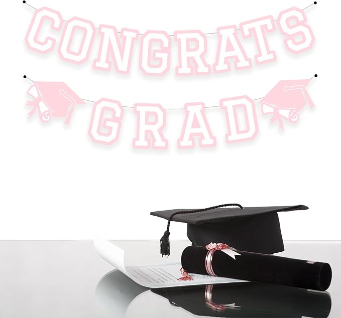 Congrats Grad Banner Graduation Party Banner Decoration Hanging Garland High - Image 3