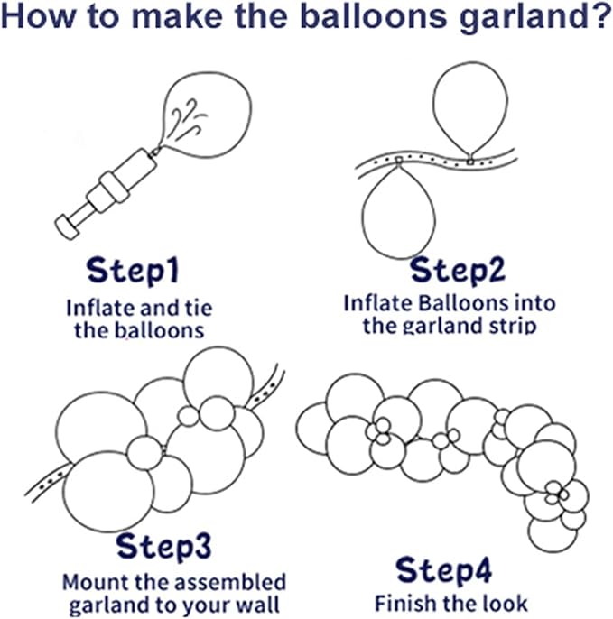 Blue White Balloons Arch Kit - Image 3