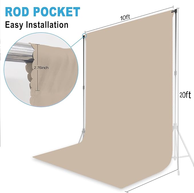 Beige Photography Backdrop for Photoshoot, 10x20 FT | Versatile Studio Photo - Image 2