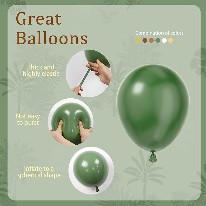 BAUANOOY Green and Brown Balloons - Image 3