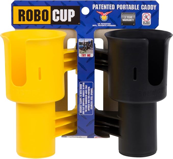 Patented Clamp On Boat Cup Holder |Multifunction Dual Drink Caddy - Image 2
