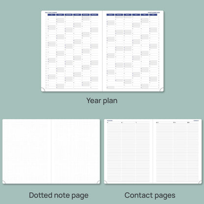POPRUN Monthly Planner 2025-2026, 8.5'' x 11.25'', 13-Monthly Calendar (July 2025-July 2026) 15-Minute Hourly Appointment Book with Stair Tabs, Soft Cover, 100GSM Paper - Pacific Green