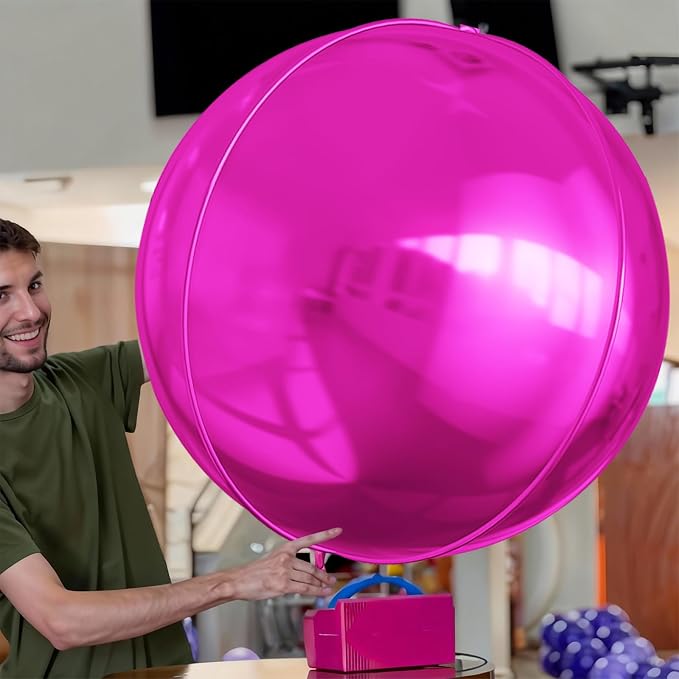 50 Inch Giant Hot Pink Round Foil Balloons - Image 3