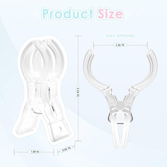 12 Pack Large Balloon Arch Clips, Transparent Spring Clamps - Image 2