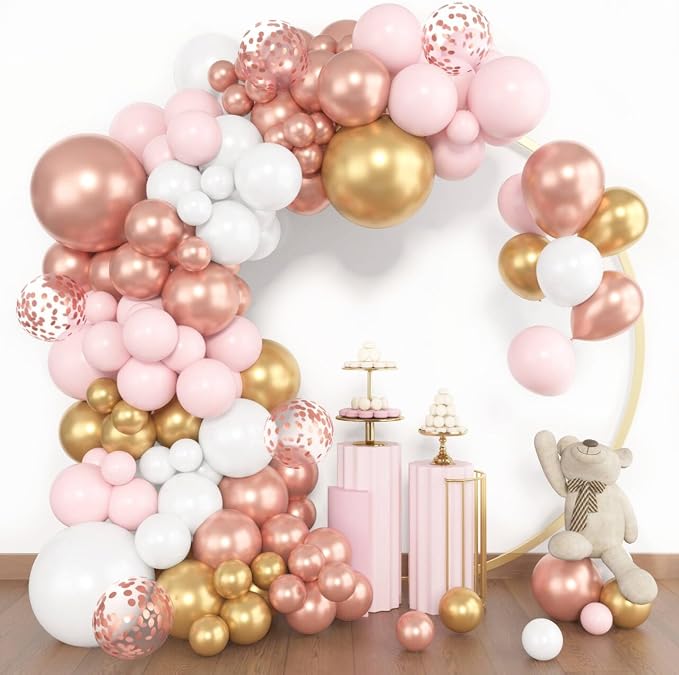 Amandir 153pcs Rose Gold Balloon Garland Arch Kit Different Sizes | 18 12 10 5 - Image 4