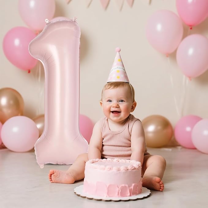 Light Pink Number 12 Balloon, 40 Inch Giant Mylar Number Balloons, Large Foil - Image 6