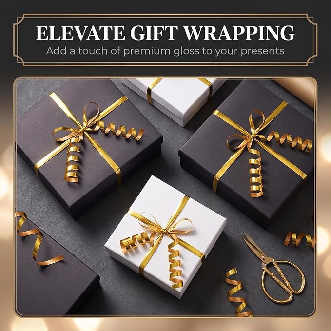 Metallic Gold Curly Ribbon, 500 Yard Curling Ribbon - Image 9