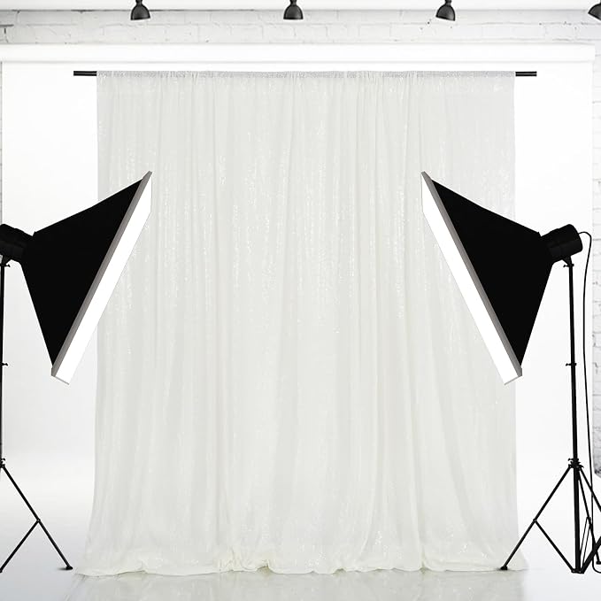 Eternal Beauty White 3mm Sequin Backdrop 10x10 Ft - Image 7