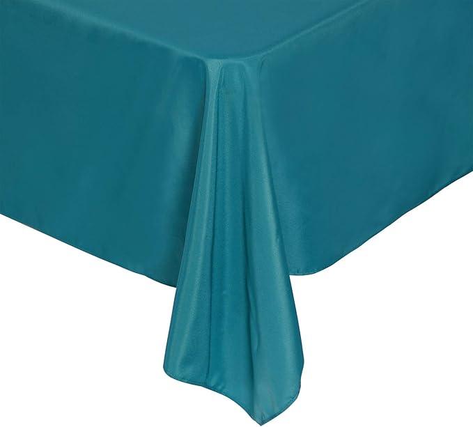 Rectangle Tablecloth 60x102 inch Washable Polyester Fabric Table Cloth for Wedding Party Dining Banquet Decoration（60x102, Teal）