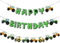 SUNBEAUTY Green Tractor Happy Birthday Banner Set by SUNBEAUTY