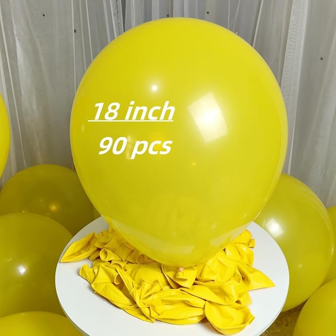 90 Pack Yellow Balloons 18 inch Yellow Latex Big Balloons - Image 2