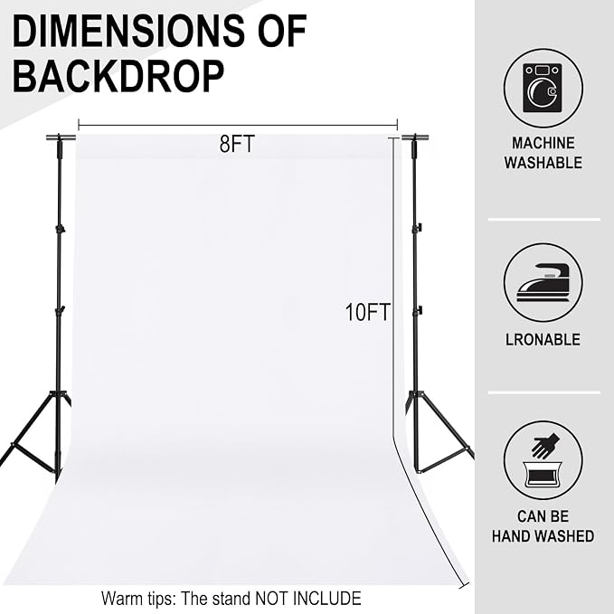 GFCC 8FTx10FT White Backdrop Background - Image 3