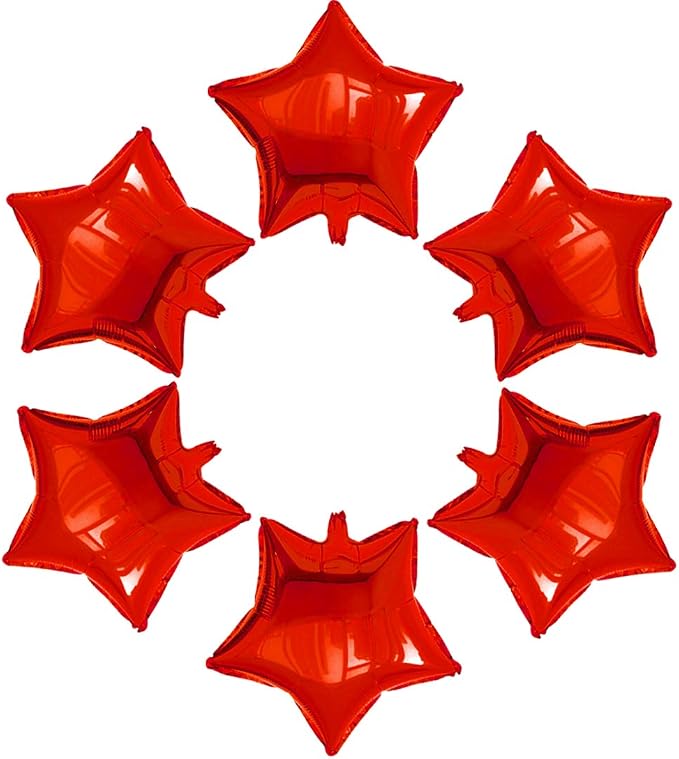 24 Pcs 18" Red Star Balloons Foil Balloons Mylar Balloon by Unknown