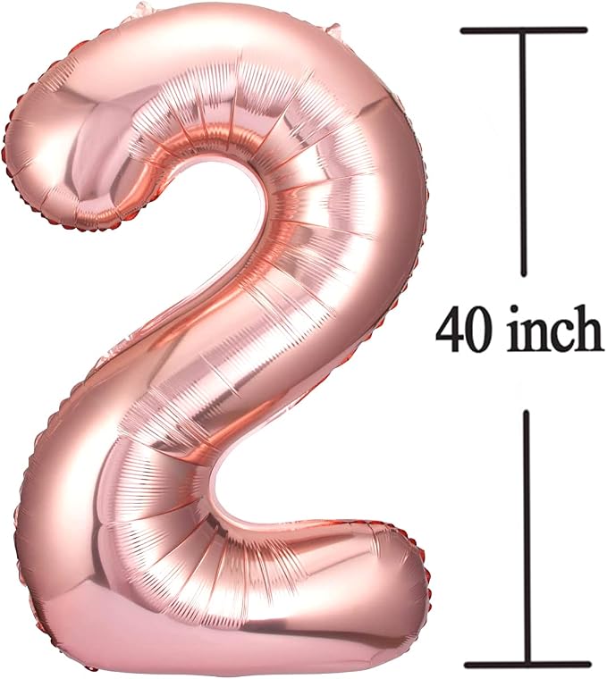 Rose Gold 21 Number Balloons Big Giant Jumbo Large Number 21 Foil Mylar Balloons - Image 3