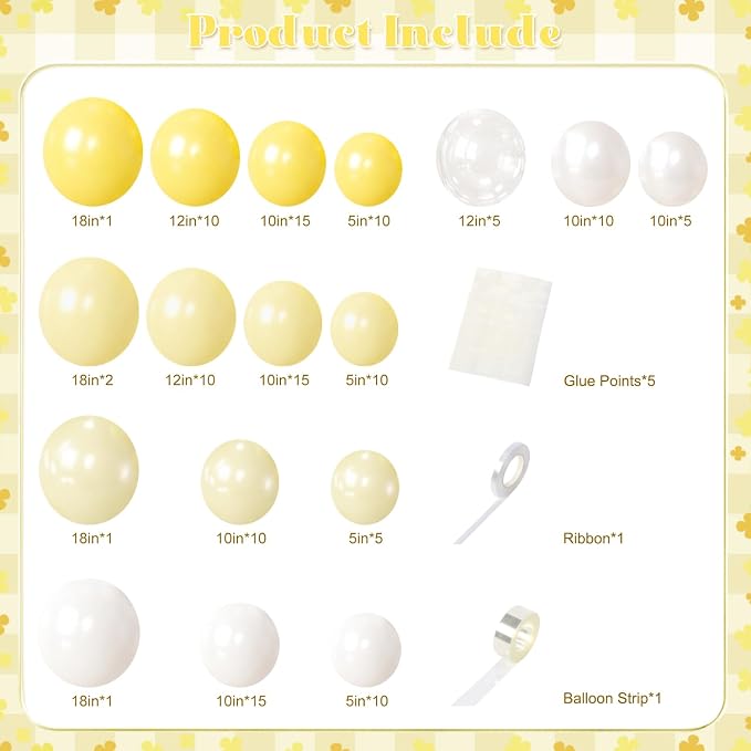 Yellow Balloon Arch Kit for Bee Lemon Birthday Party Decorations | Pastel - Image 5