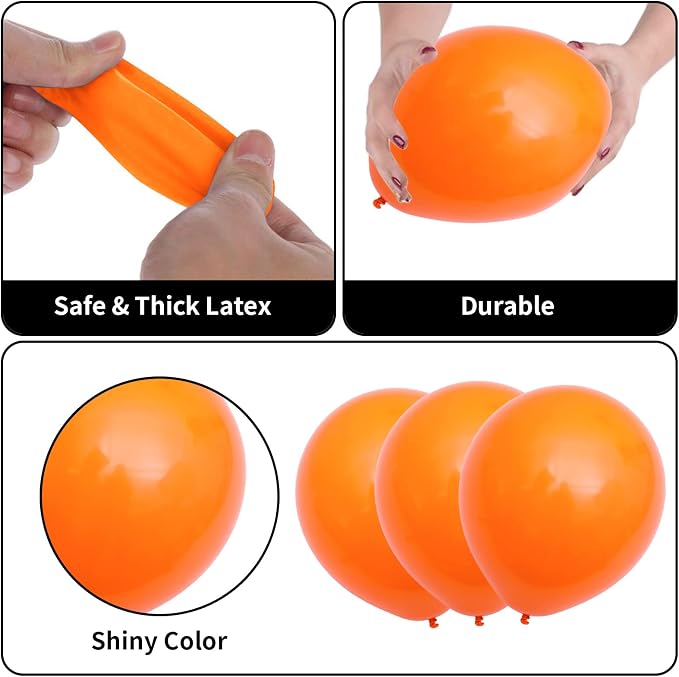 Blue and Orange Balloon Arch Garland Kit, Metallic Chrome Latex Balloons - Image 3