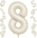 40 Inch Cream Number 8 Balloon, Digital 8 Cream White Giant 8 Foil Balloon by BIAPIAN