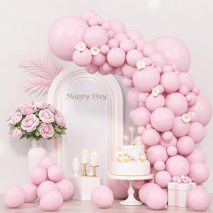 Voircoloria 130pcs Light Pink Balloons Garland Arch Kit, 18 12 10 5 Inch | by Voircoloria